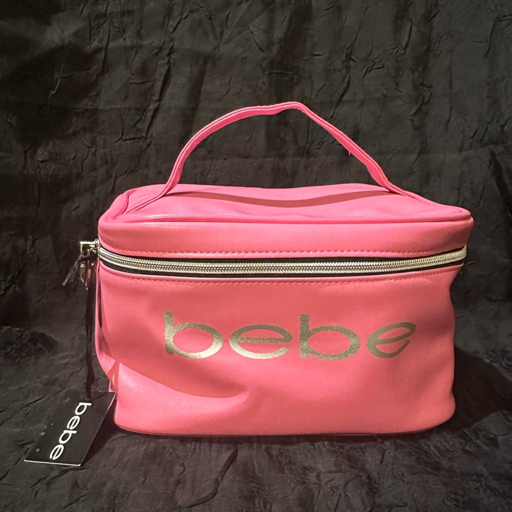 BeBe Makeup Cosmetic Beauty Bag‎ Travel Train Case Pink- New With Tags